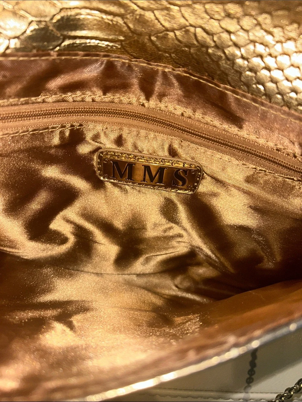 Studio Gold Snakeskin Embossed Envelope Clutch